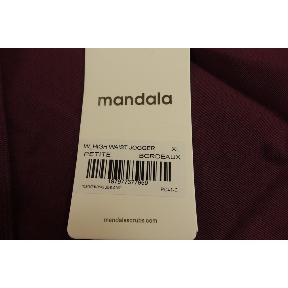 Mandala Womens Petite X-Large Bordeaux High Waist Jogger Pants Inseam-25 in NWT - Picture 3 of 11